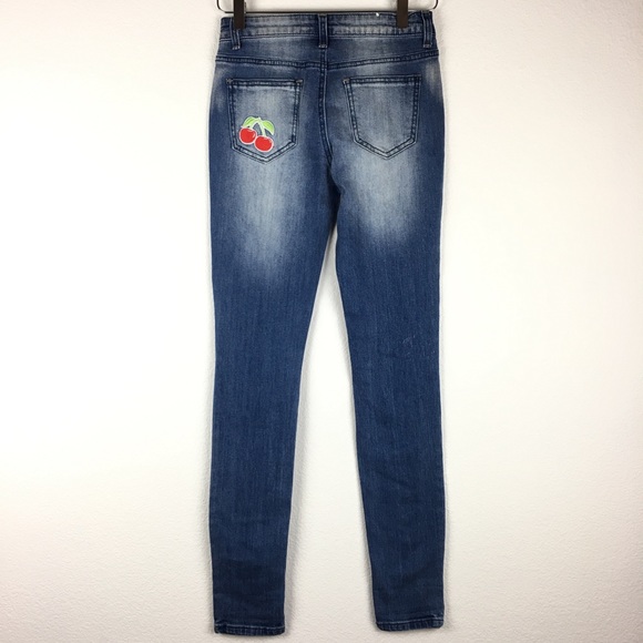 Vanilla Star Mid Rise Skinny Distressed Jeans - Picture 5 of 7